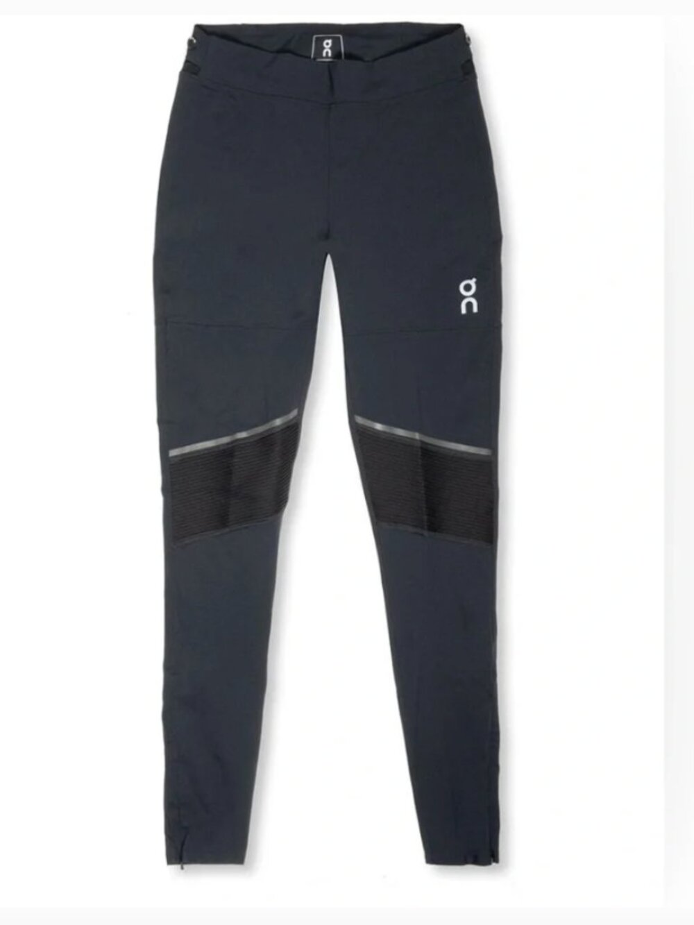 EUC On Running Cloud Tights Long Pant Men's Small Black Reflective Ankle Zip